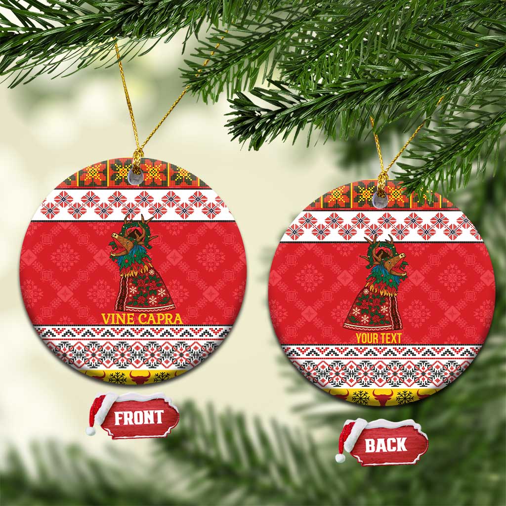 Personalized Romania Christmas Ceramic Ornament Romanian Carpet The Goat Dance LT19
