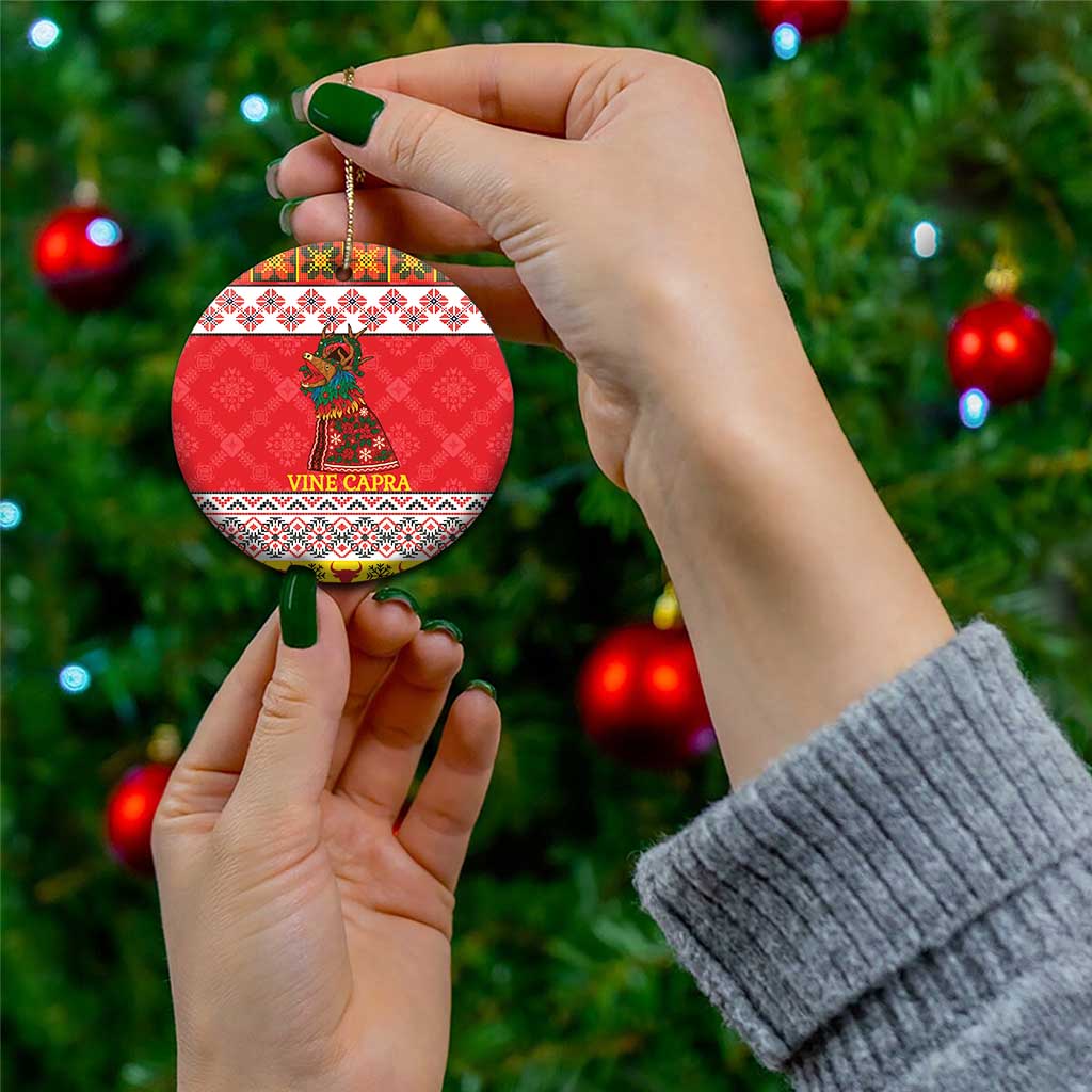 Personalized Romania Christmas Ceramic Ornament Romanian Carpet The Goat Dance LT19