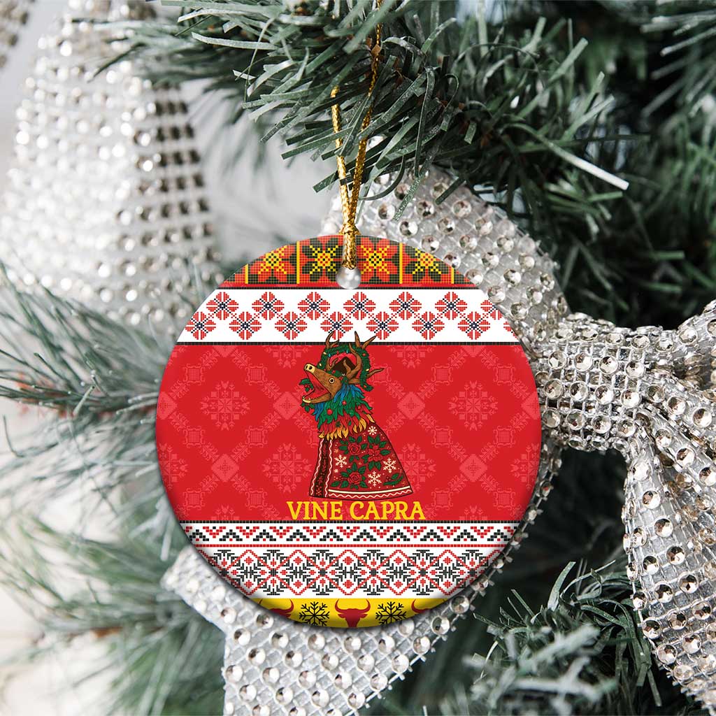 Personalized Romania Christmas Ceramic Ornament Romanian Carpet The Goat Dance LT19
