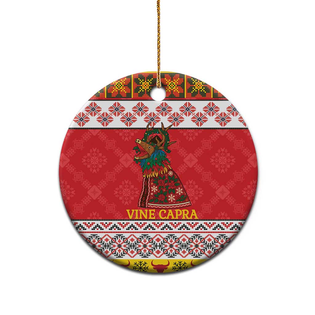 Personalized Romania Christmas Ceramic Ornament Romanian Carpet The Goat Dance LT19