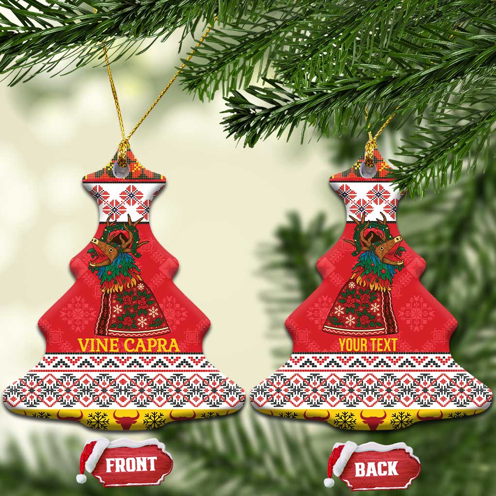Personalized Romania Christmas Ceramic Ornament Romanian Carpet The Goat Dance LT19