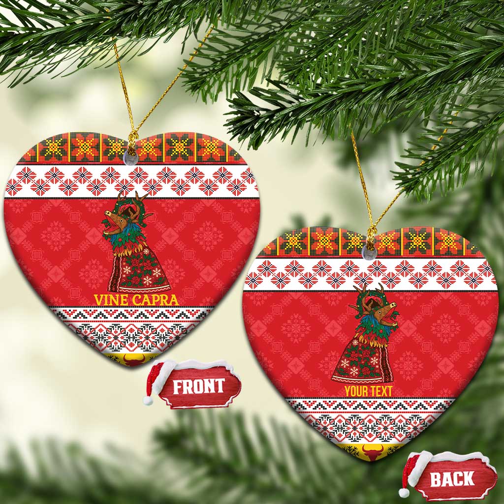 Personalized Romania Christmas Ceramic Ornament Romanian Carpet The Goat Dance LT19