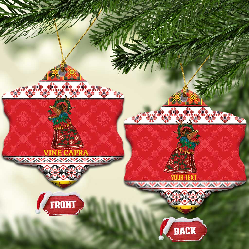 Personalized Romania Christmas Ceramic Ornament Romanian Carpet The Goat Dance LT19