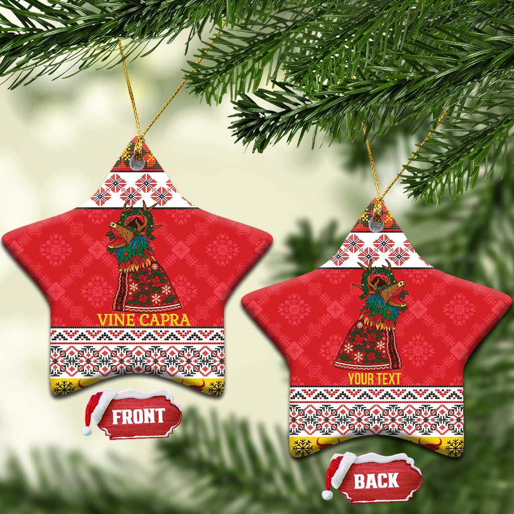 Personalized Romania Christmas Ceramic Ornament Romanian Carpet The Goat Dance LT19