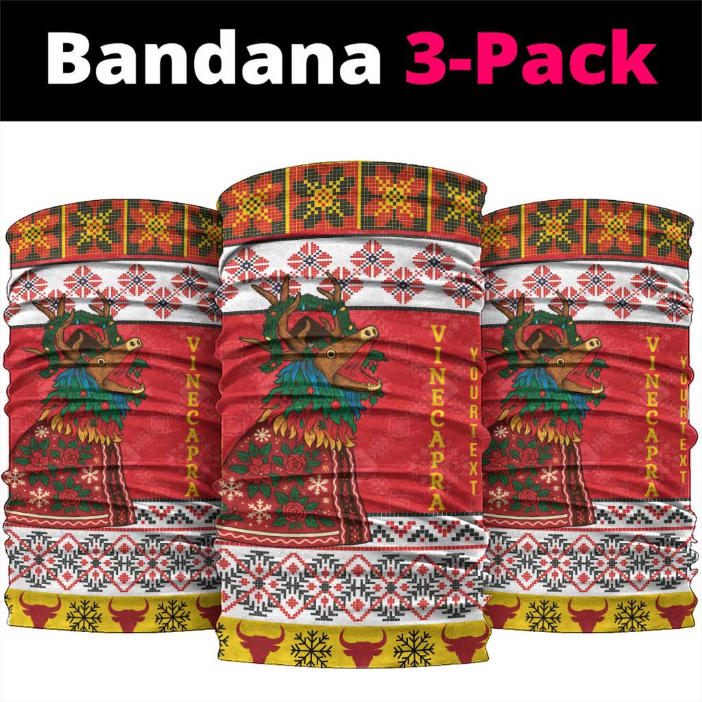 Personalized Romania Christmas Neck Gaiter Romanian Carpet The Goat Dance LT19