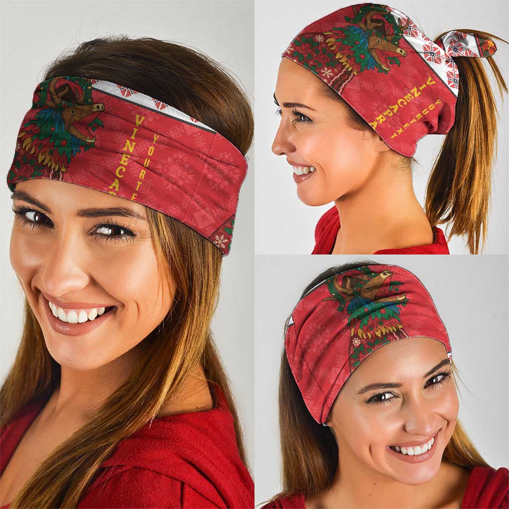 Personalized Romania Christmas Neck Gaiter Romanian Carpet The Goat Dance LT19