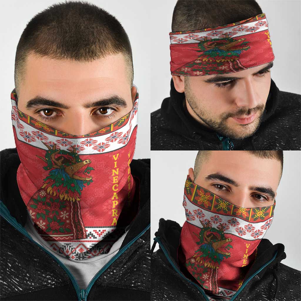 Personalized Romania Christmas Neck Gaiter Romanian Carpet The Goat Dance LT19