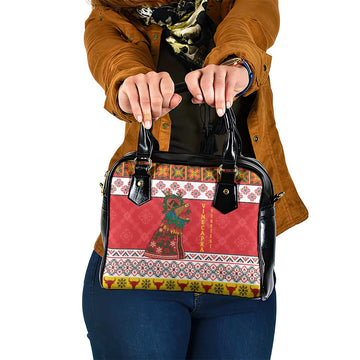 Personalized Romania Christmas Shoulder Handbag Romanian Carpet The Goat Dance LT19
