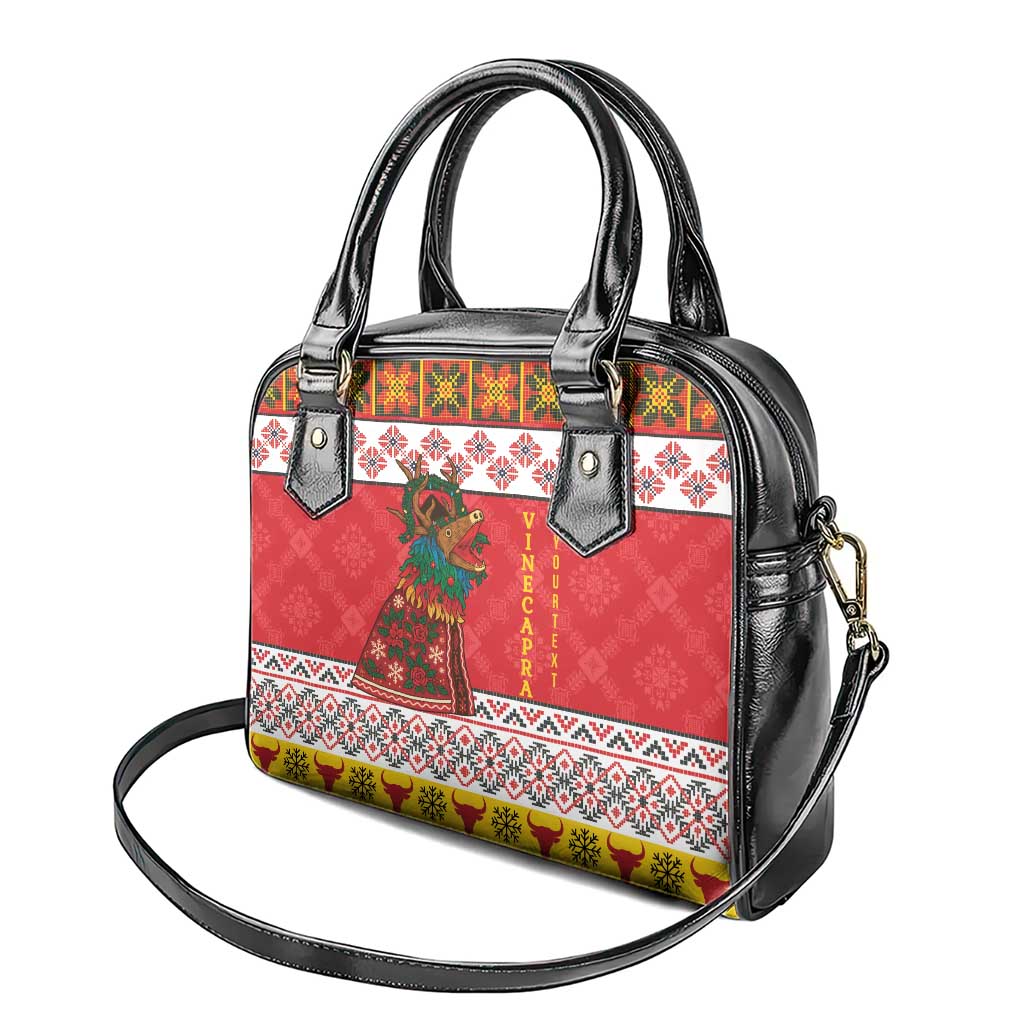 Personalized Romania Christmas Shoulder Handbag Romanian Carpet The Goat Dance LT19