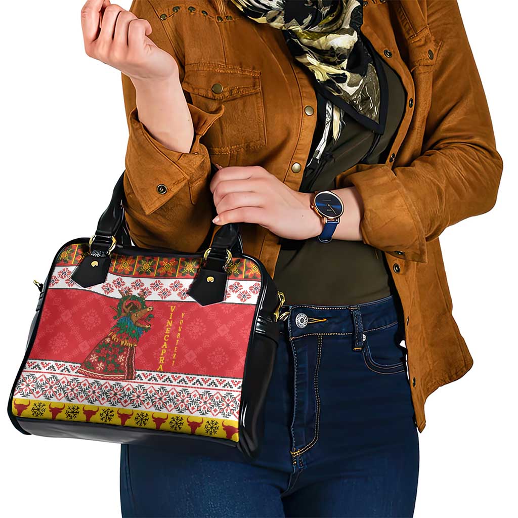 Personalized Romania Christmas Shoulder Handbag Romanian Carpet The Goat Dance LT19