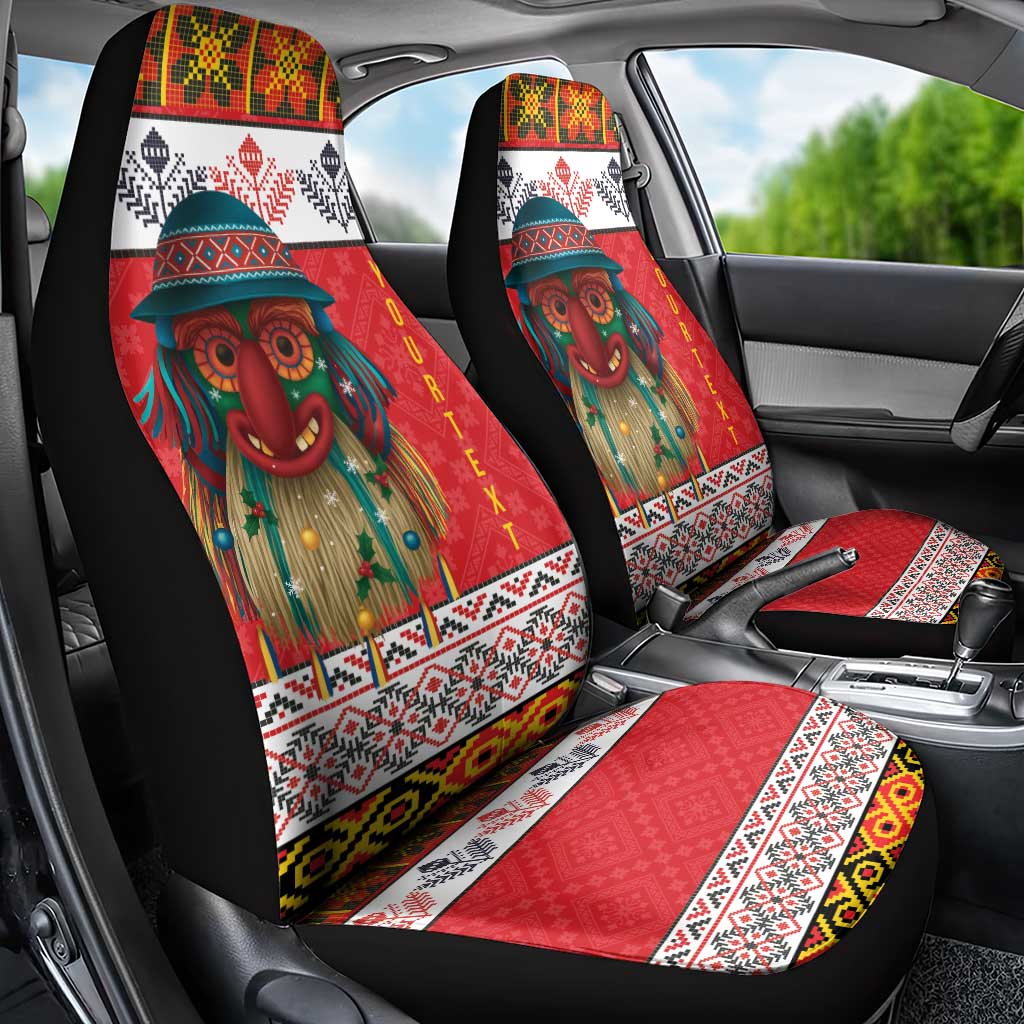 Personalized Romania Christmas Car Seat Cover Romanian Folk Mask LT19