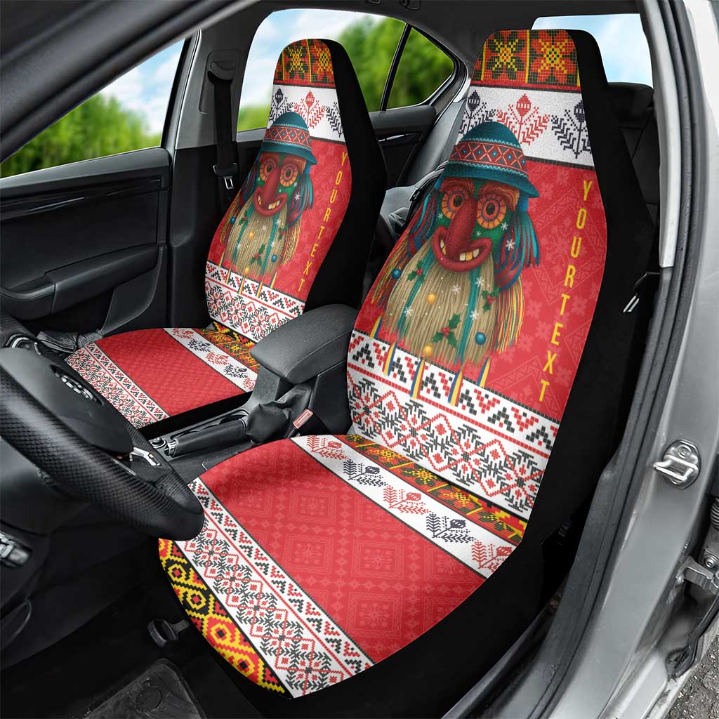 Personalized Romania Christmas Car Seat Cover Romanian Folk Mask LT19