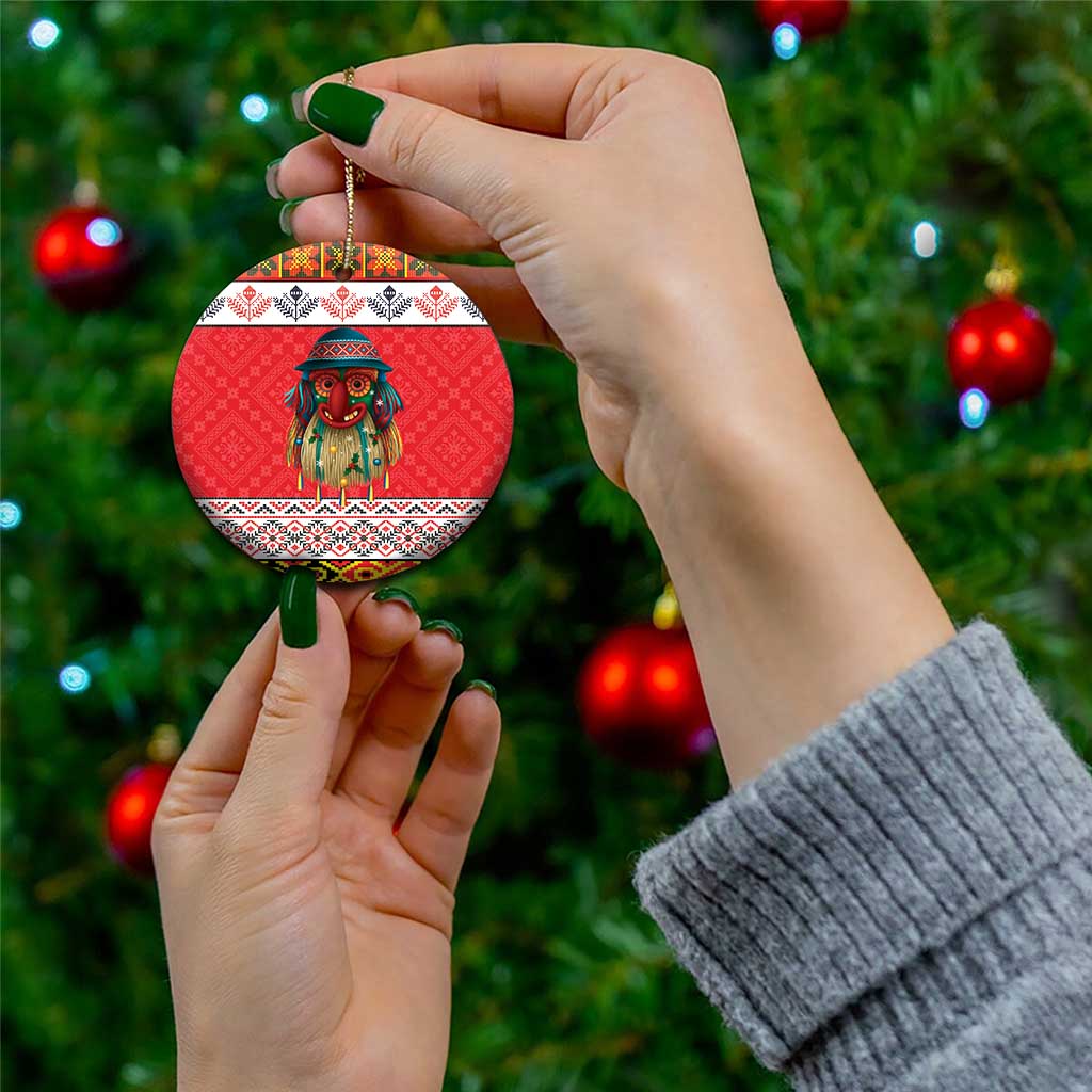 Personalized Romania Christmas Ceramic Ornament Romanian Folk Mask LT19