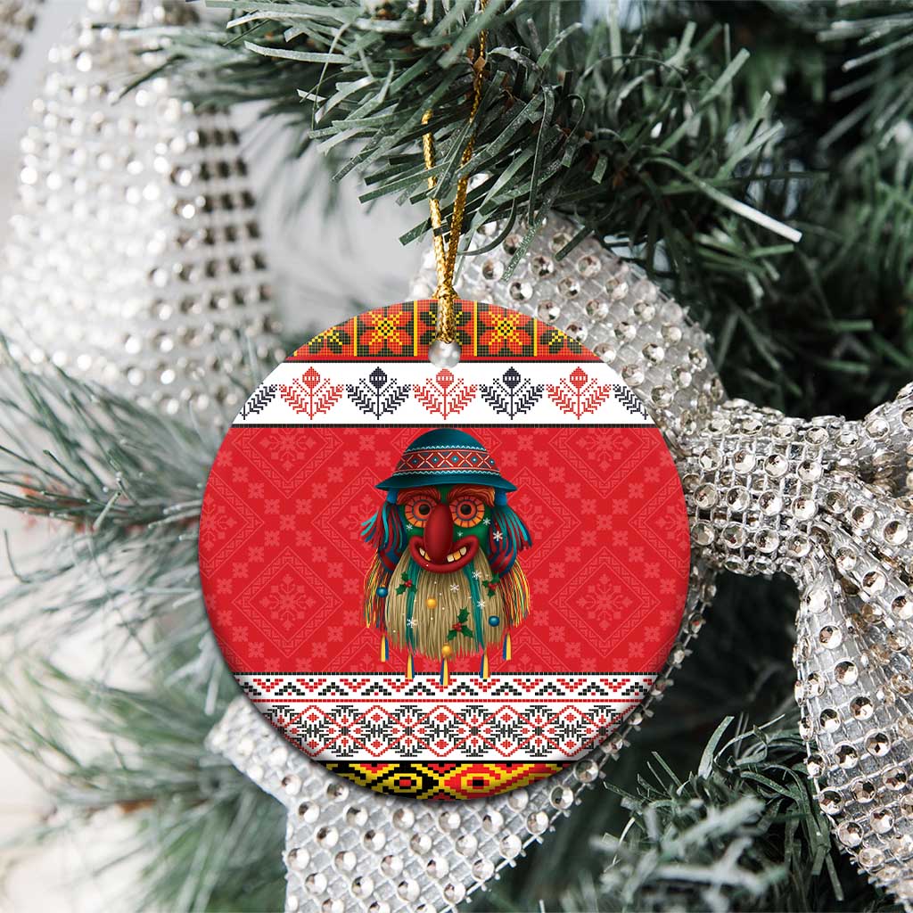 Personalized Romania Christmas Ceramic Ornament Romanian Folk Mask LT19