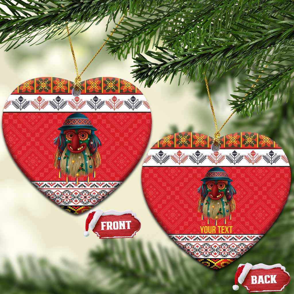 Personalized Romania Christmas Ceramic Ornament Romanian Folk Mask LT19
