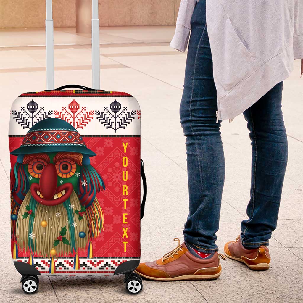 Personalized Romania Christmas Luggage Cover Romanian Folk Mask LT19