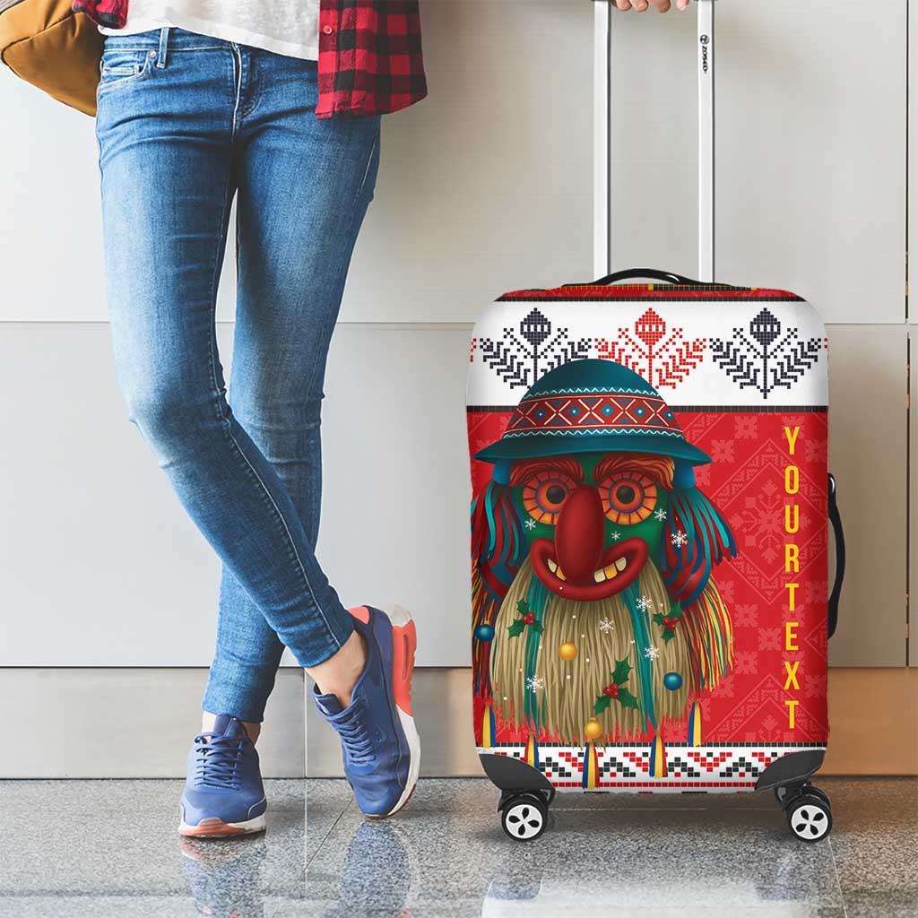 Personalized Romania Christmas Luggage Cover Romanian Folk Mask LT19