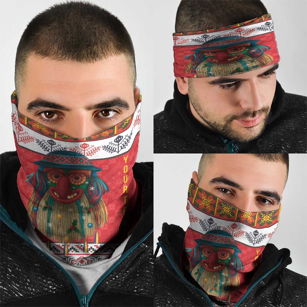 Personalized Romania Christmas Neck Gaiter Romanian Folk Mask LT19
