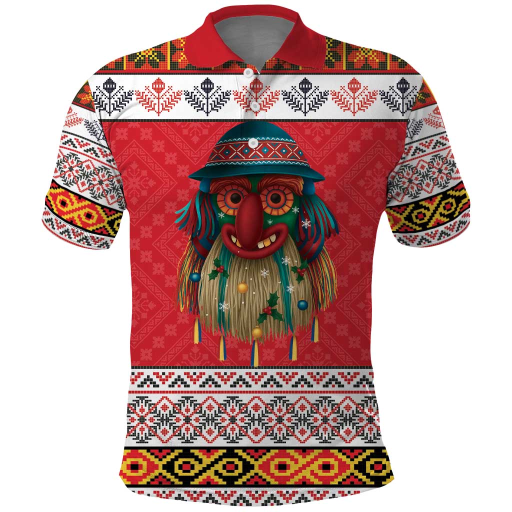 Personalized Romania Christmas Polo Shirt Romanian Folk Mask LT19