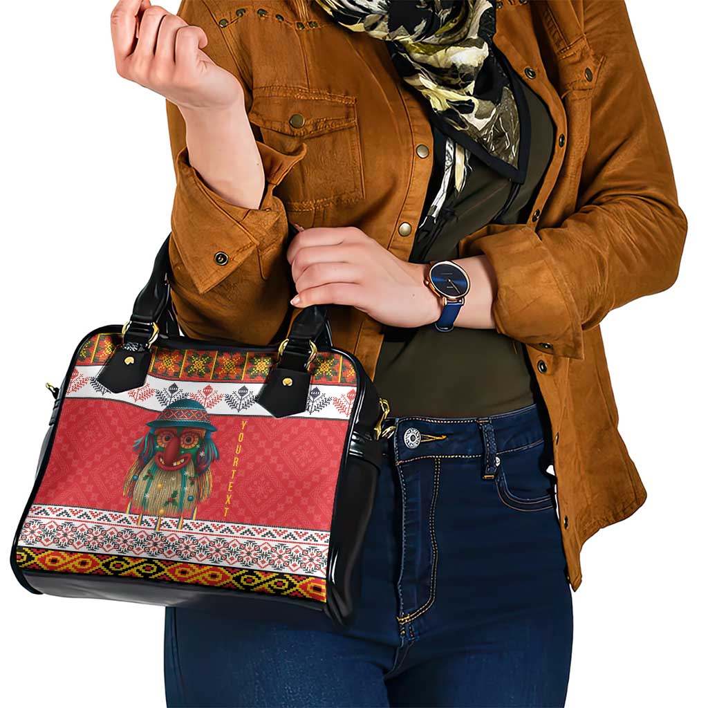 Personalized Romania Christmas Shoulder Handbag Romanian Folk Mask LT19