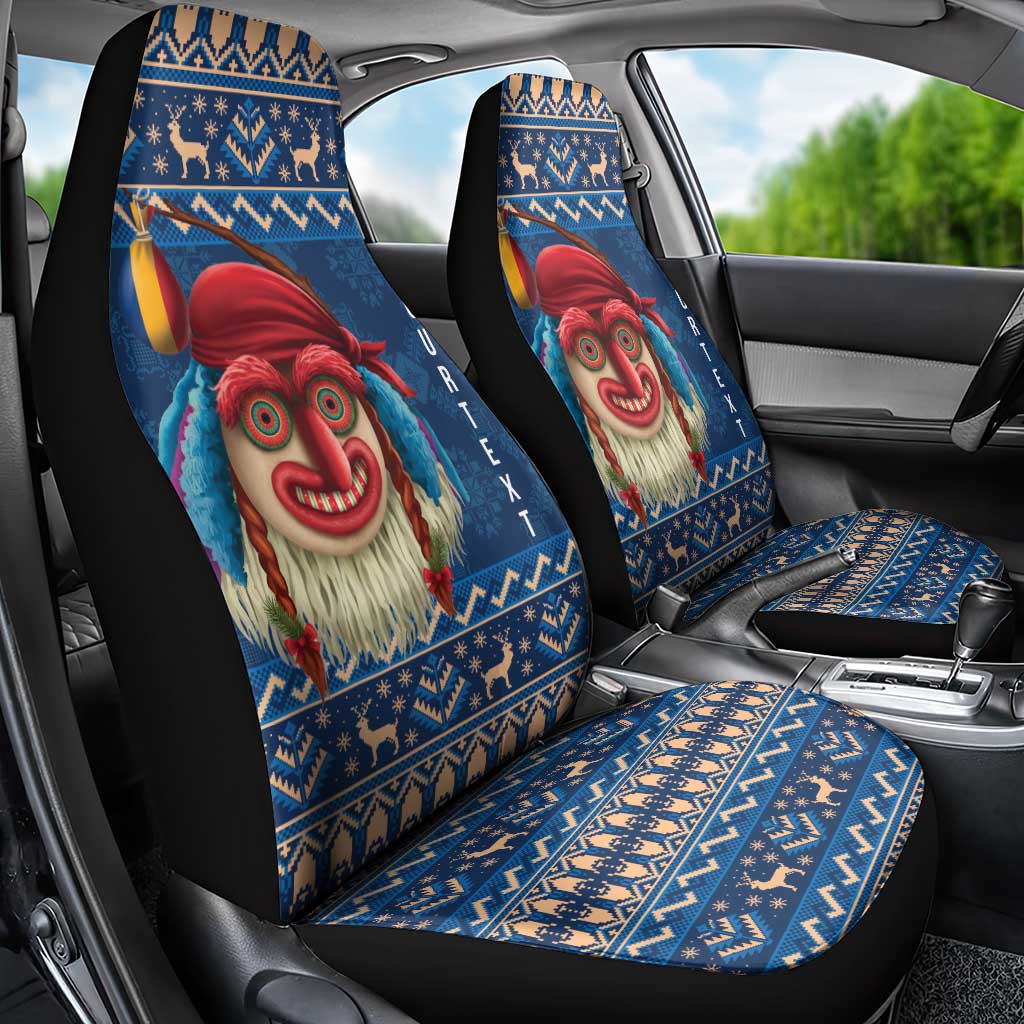 Personalized Romania Christmas Car Seat Cover Romanian Traditional Masks LT19