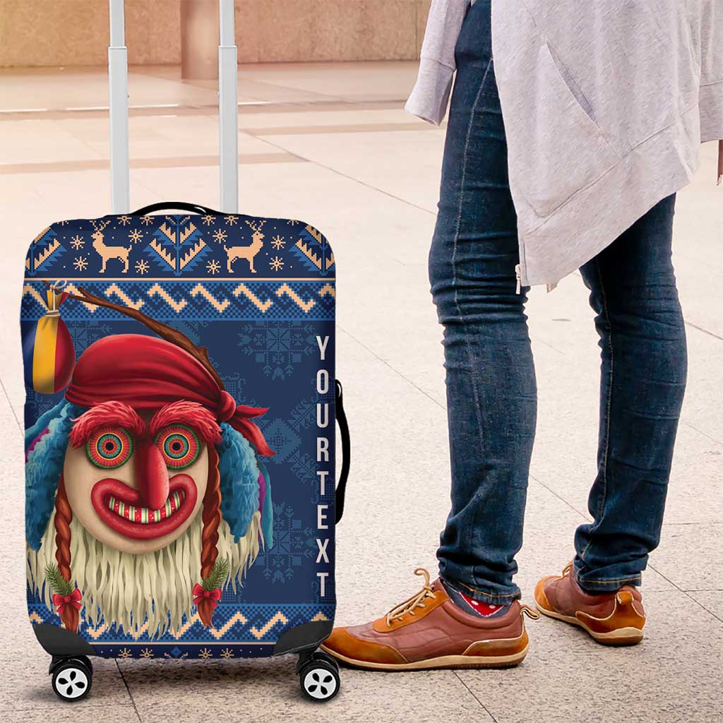 Personalized Romania Christmas Luggage Cover Romanian Traditional Masks LT19