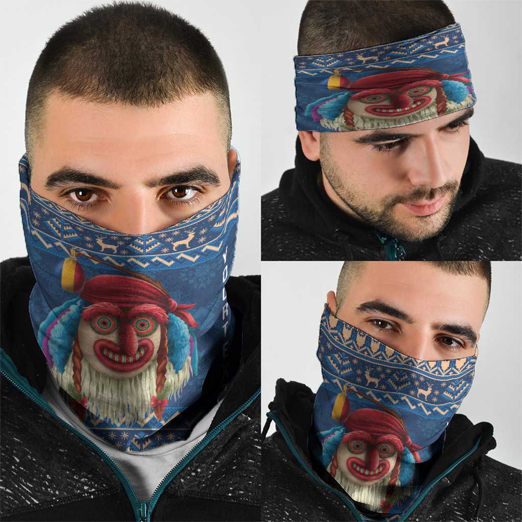 Personalized Romania Christmas Neck Gaiter Romanian Traditional Masks LT19