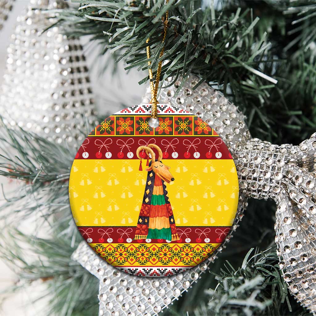 Personalized Moldova Christmas Ceramic Ornament Capra Goat Folk Costume LT19