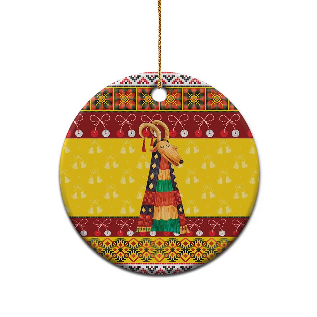 Personalized Moldova Christmas Ceramic Ornament Capra Goat Folk Costume LT19