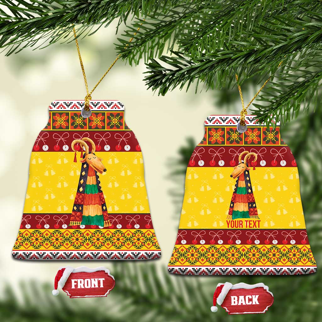 Personalized Moldova Christmas Ceramic Ornament Capra Goat Folk Costume LT19