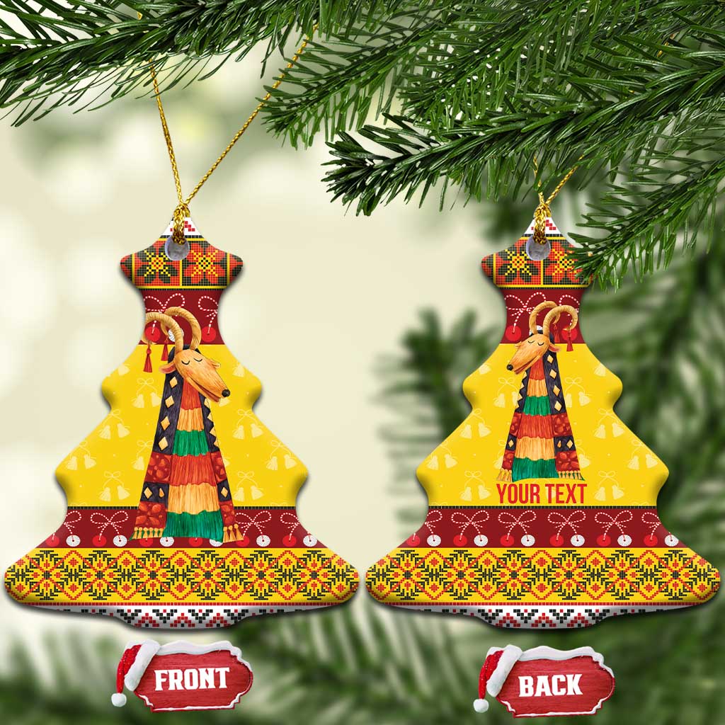Personalized Moldova Christmas Ceramic Ornament Capra Goat Folk Costume LT19