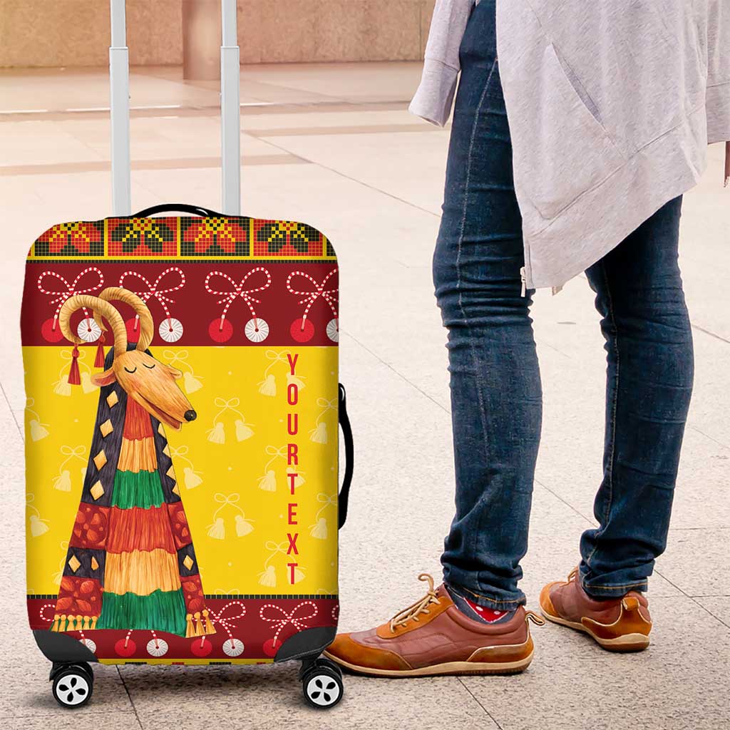 Personalized Moldova Christmas Luggage Cover Capra Goat Folk Costume LT19