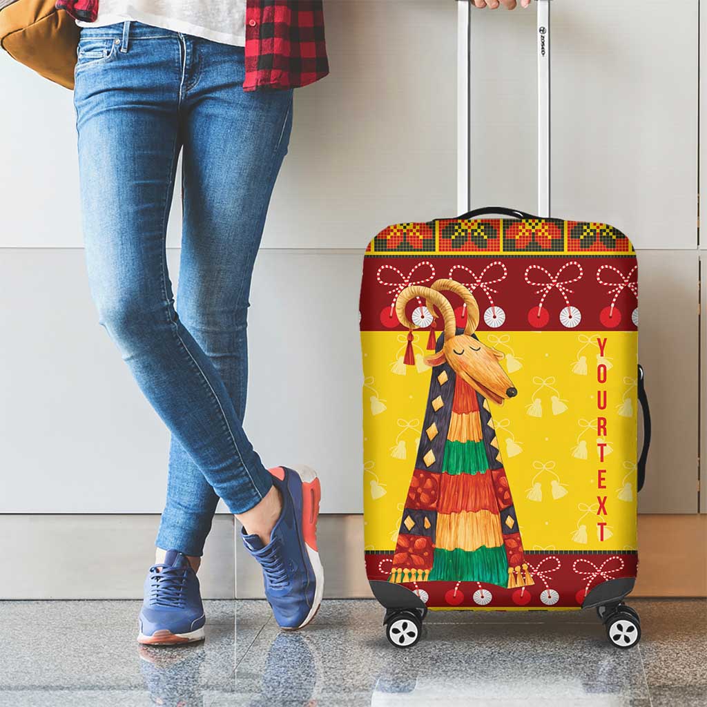 Personalized Moldova Christmas Luggage Cover Capra Goat Folk Costume LT19