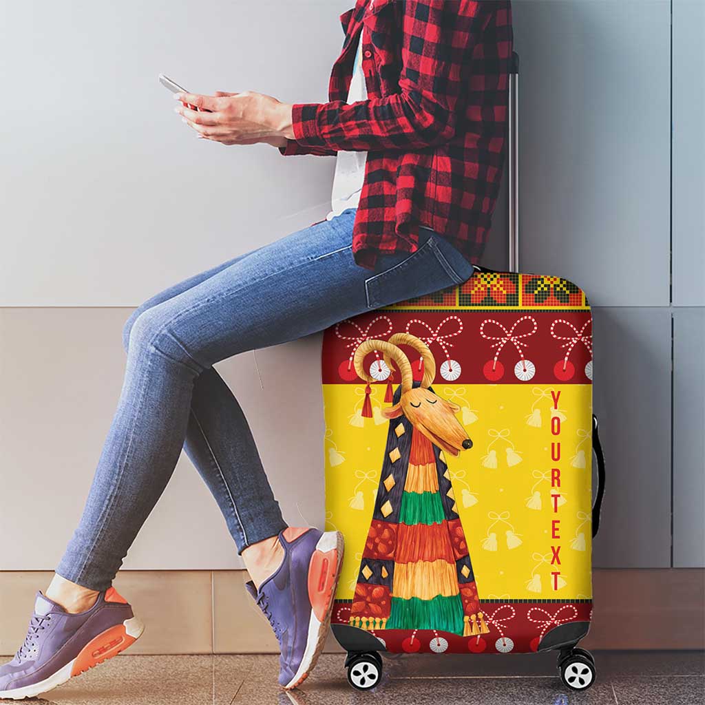 Personalized Moldova Christmas Luggage Cover Capra Goat Folk Costume LT19