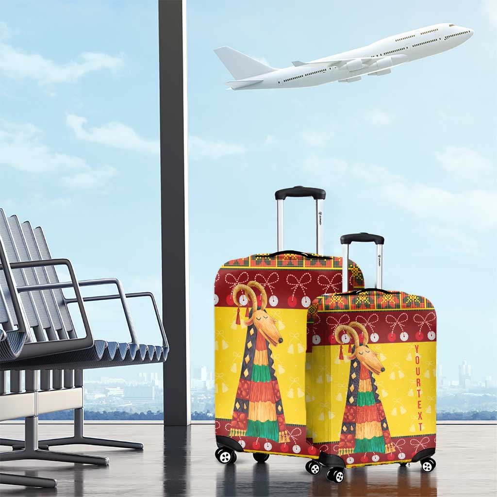 Personalized Moldova Christmas Luggage Cover Capra Goat Folk Costume LT19