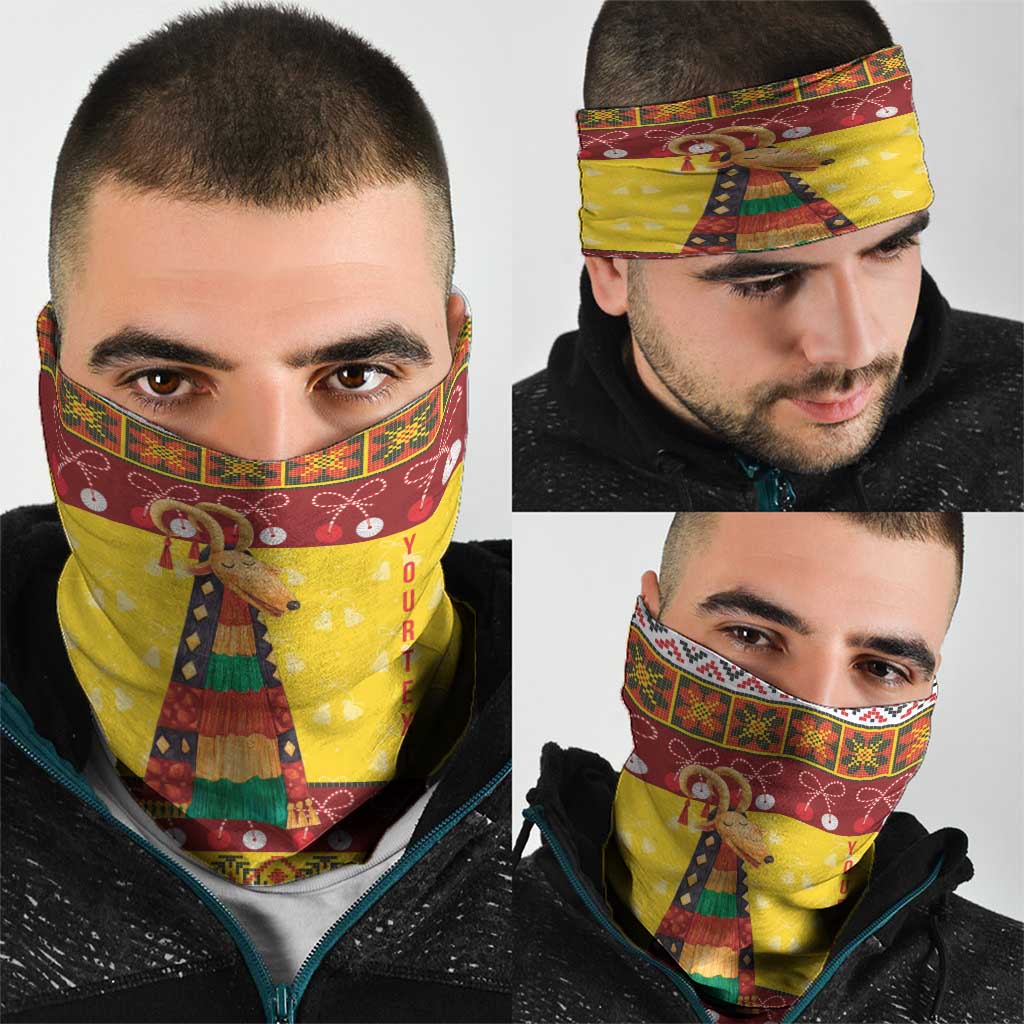 Personalized Moldova Christmas Neck Gaiter Capra Goat Folk Costume LT19