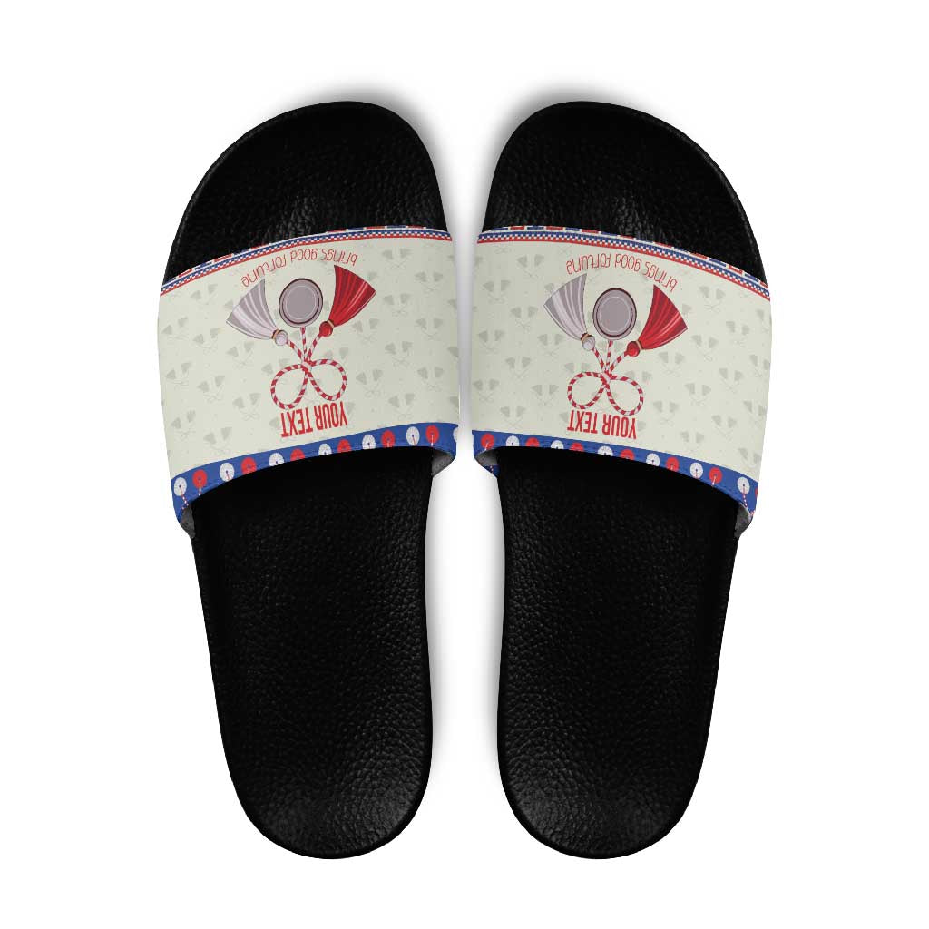 Personalized Moldova Christmas Slide Sandals Martisor Moldova Traditional LT19
