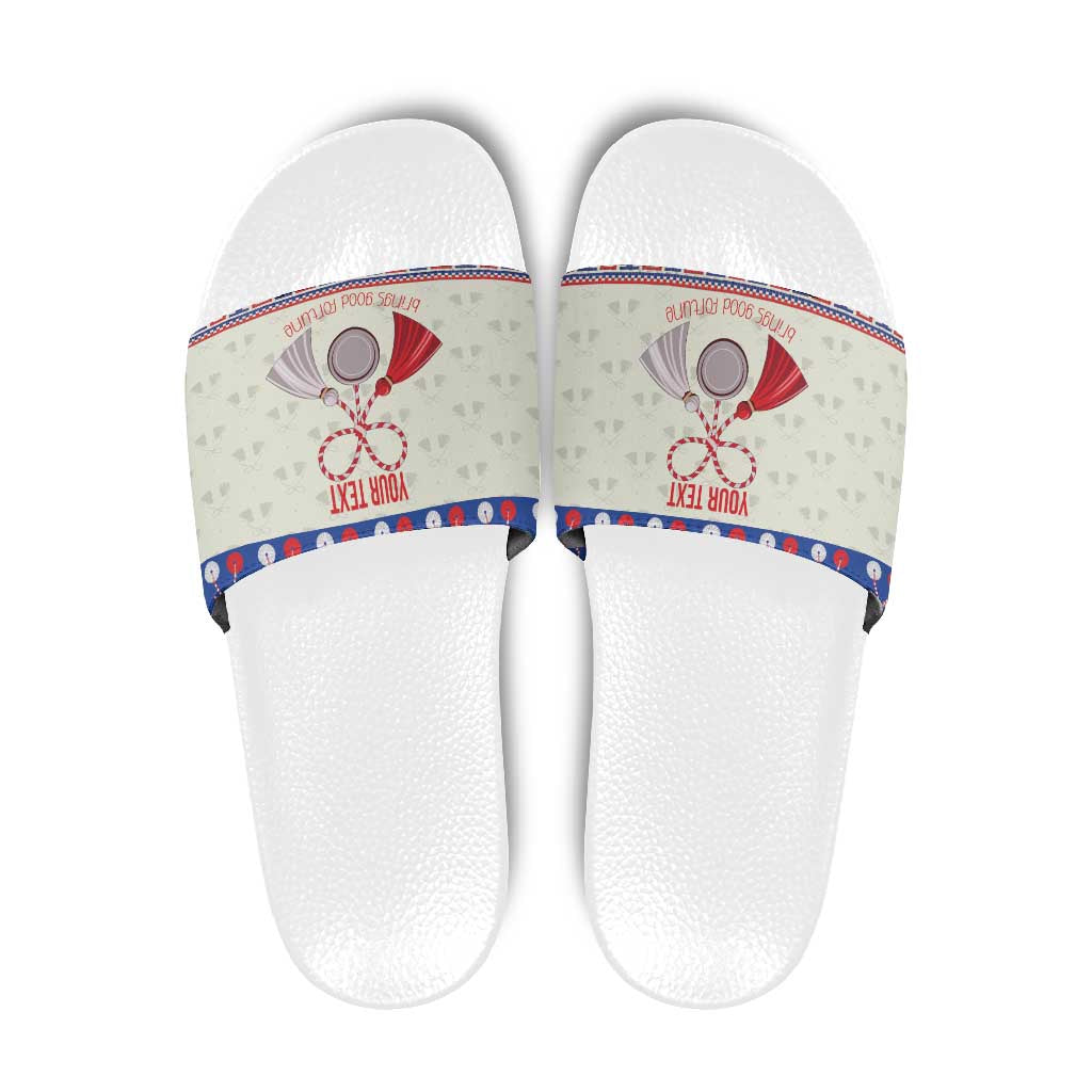Personalized Moldova Christmas Slide Sandals Martisor Moldova Traditional LT19