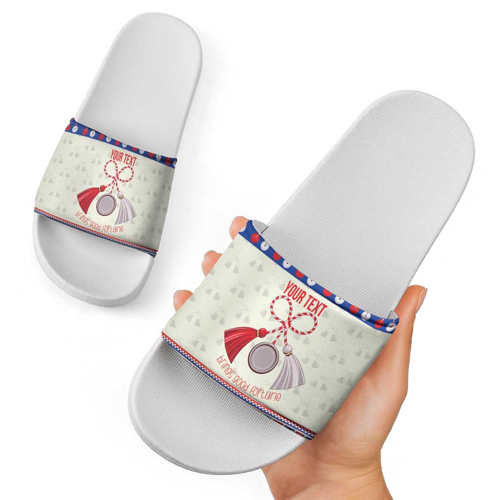 Personalized Moldova Christmas Slide Sandals Martisor Moldova Traditional LT19