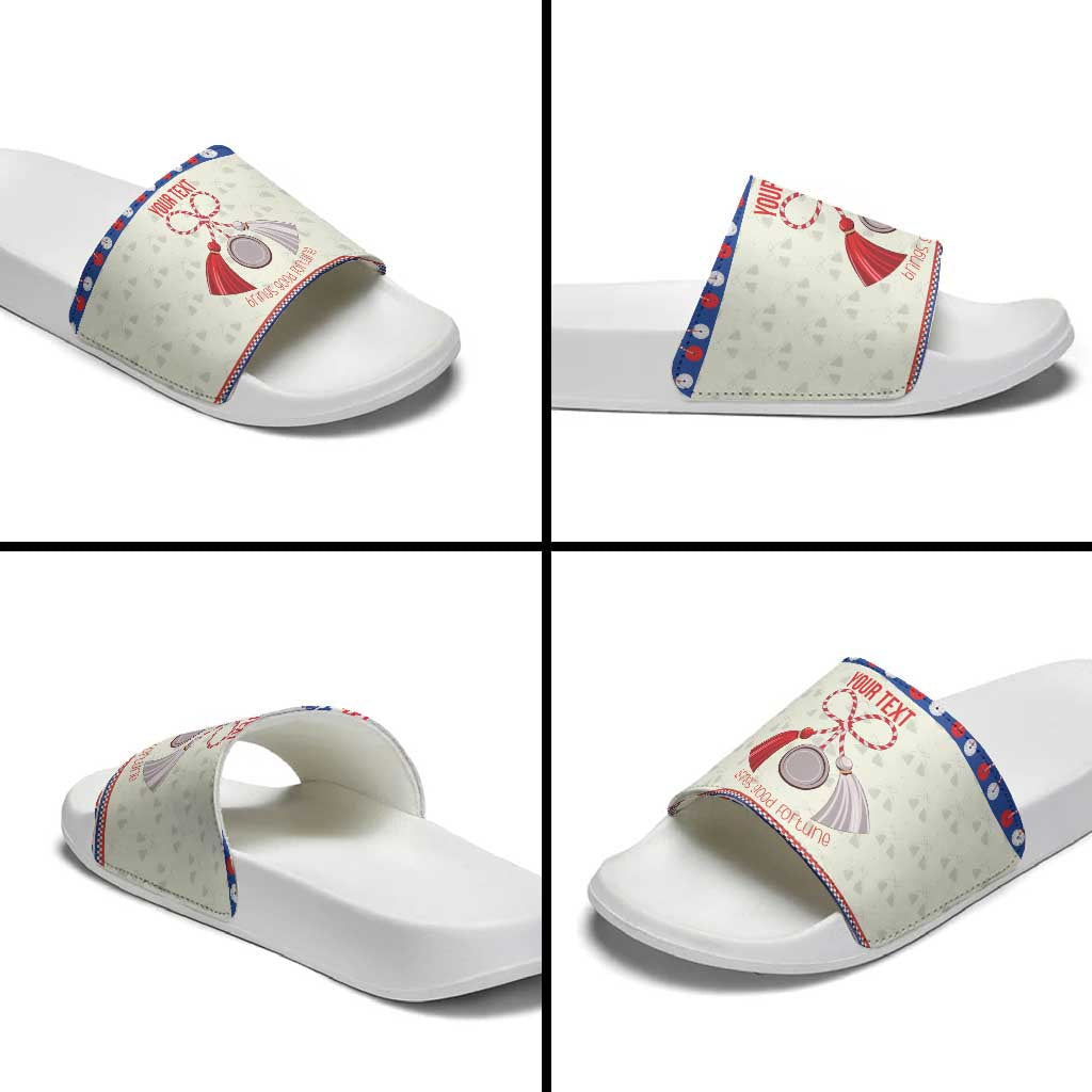 Personalized Moldova Christmas Slide Sandals Martisor Moldova Traditional LT19