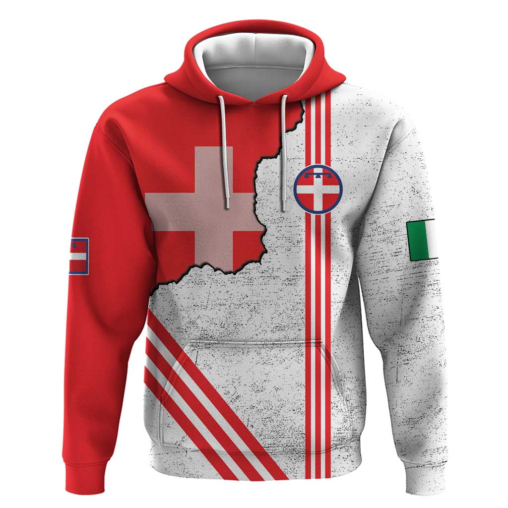 Italy Piedmont Hoodie Map With Flag Style LT19