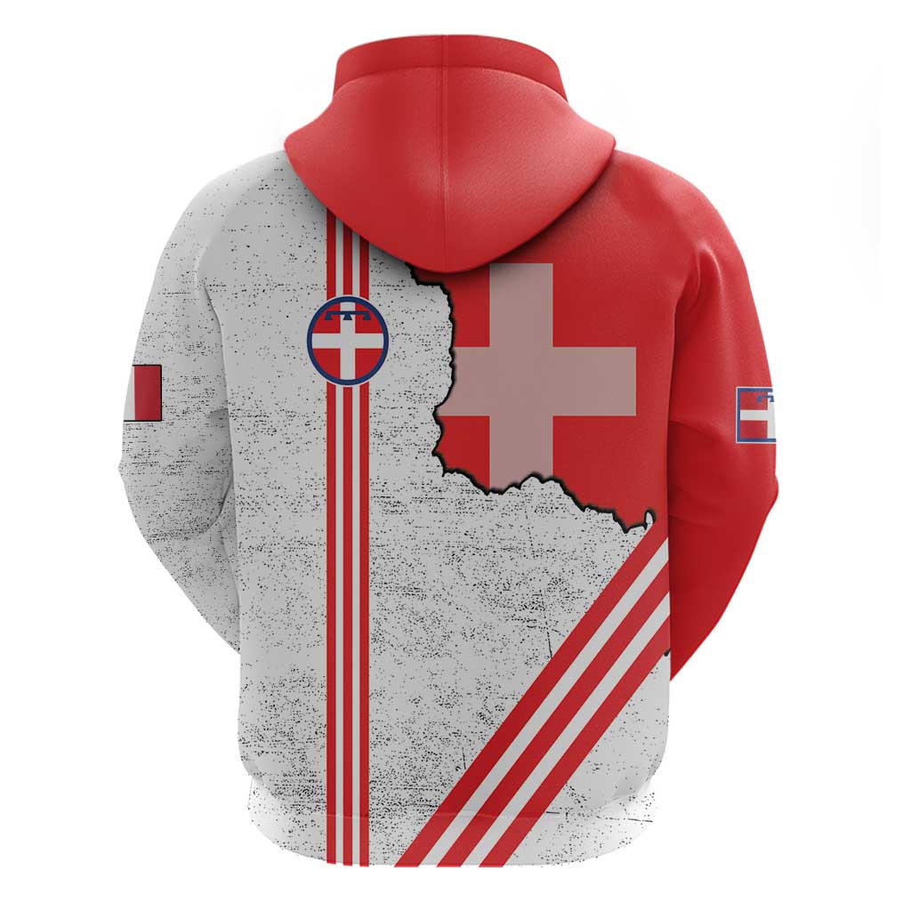 Italy Piedmont Hoodie Map With Flag Style LT19