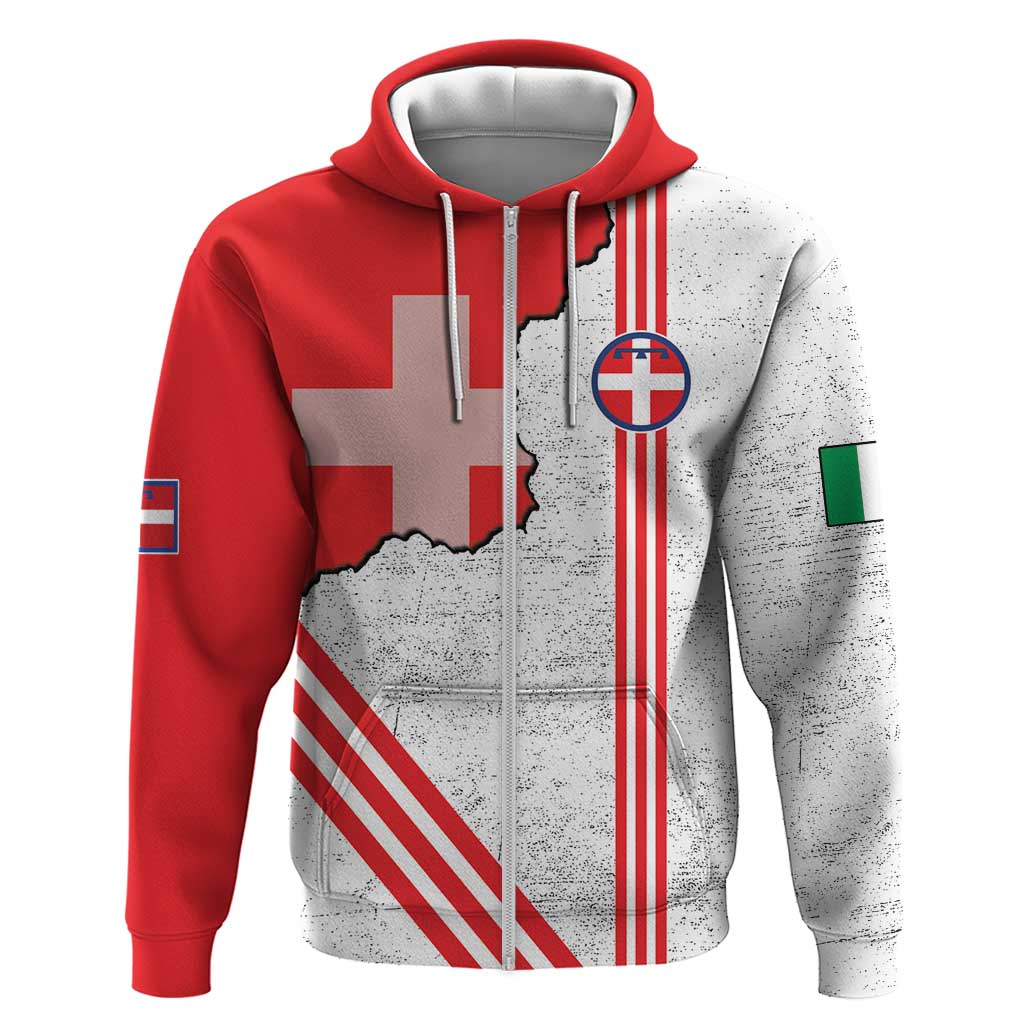 Italy Piedmont Hoodie Map With Flag Style LT19