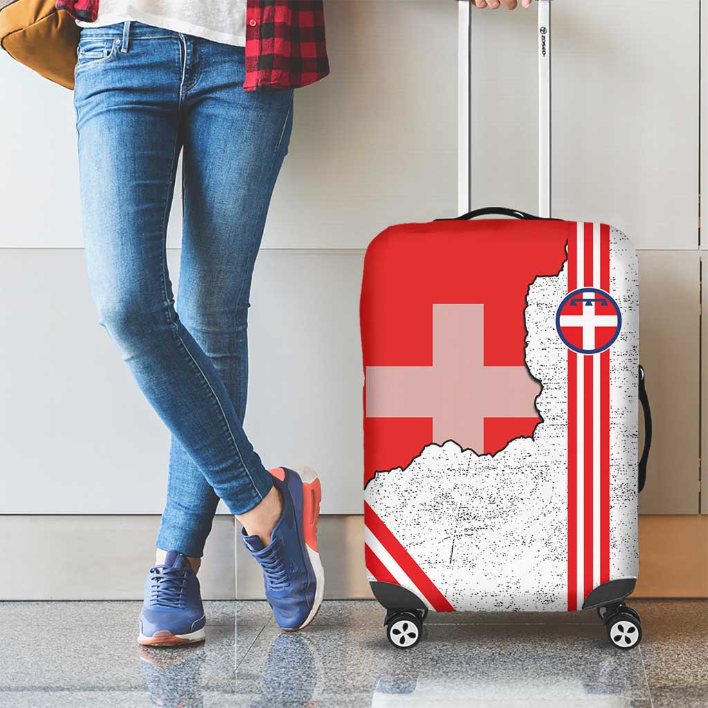 Italy Piedmont Luggage Cover Map With Flag Style LT19