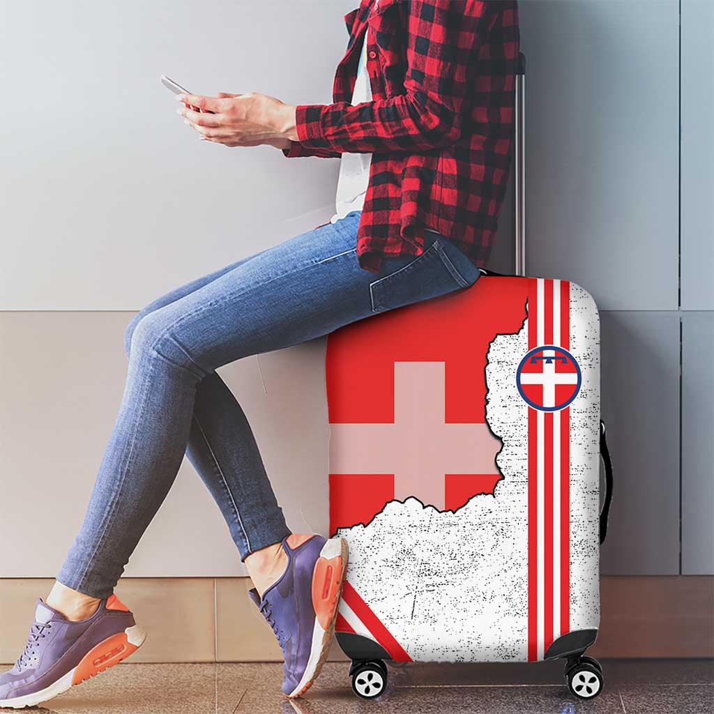 Italy Piedmont Luggage Cover Map With Flag Style LT19