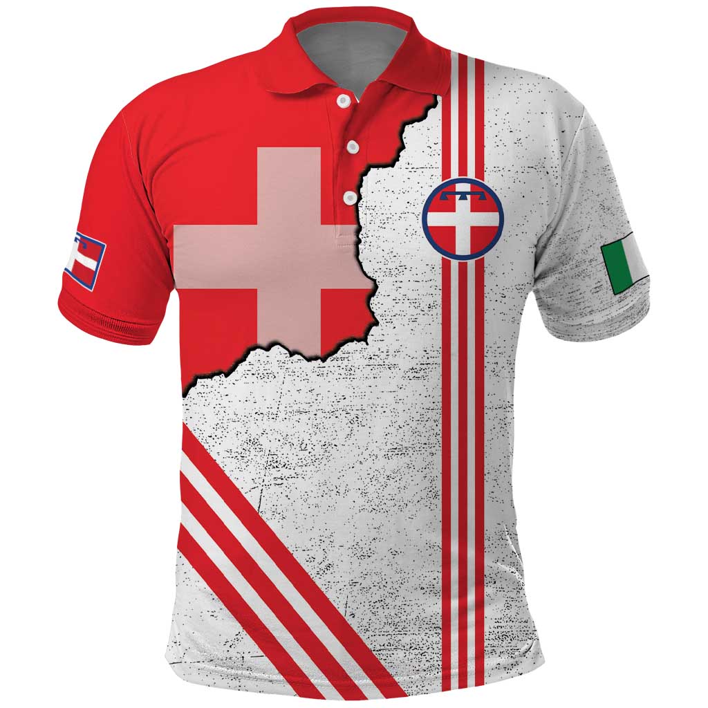 Italy Piedmont Polo Shirt Map With Flag Style LT19