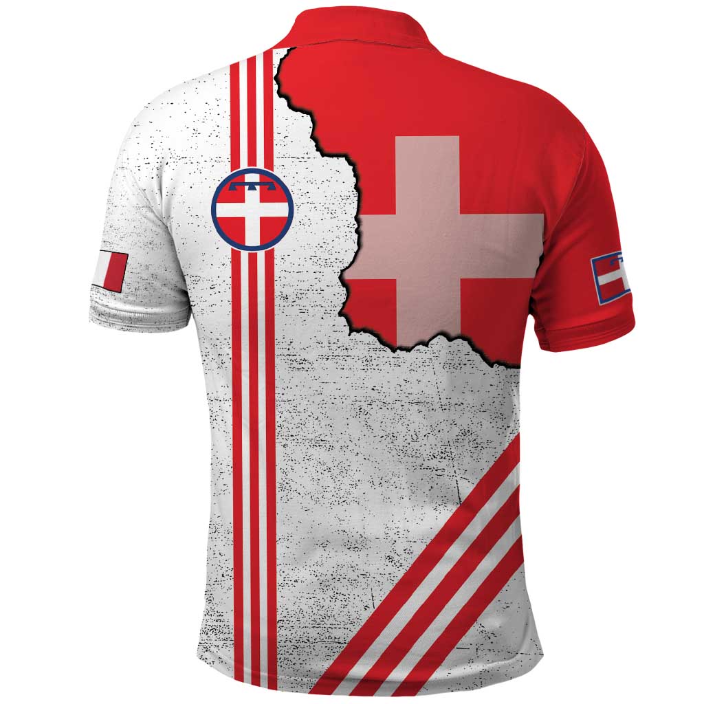 Italy Piedmont Polo Shirt Map With Flag Style LT19