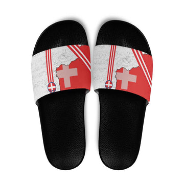 Italy Piedmont Slide Sandals Map With Flag Style LT19