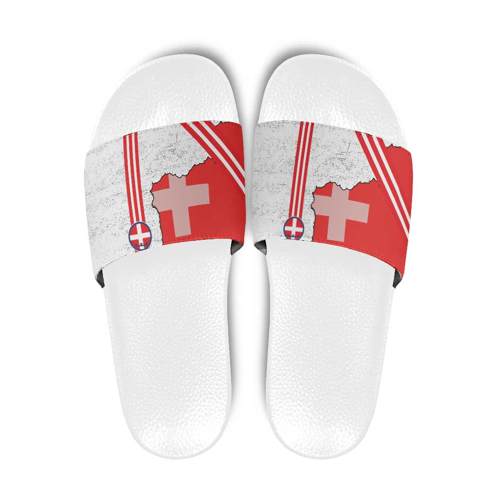 Italy Piedmont Slide Sandals Map With Flag Style LT19
