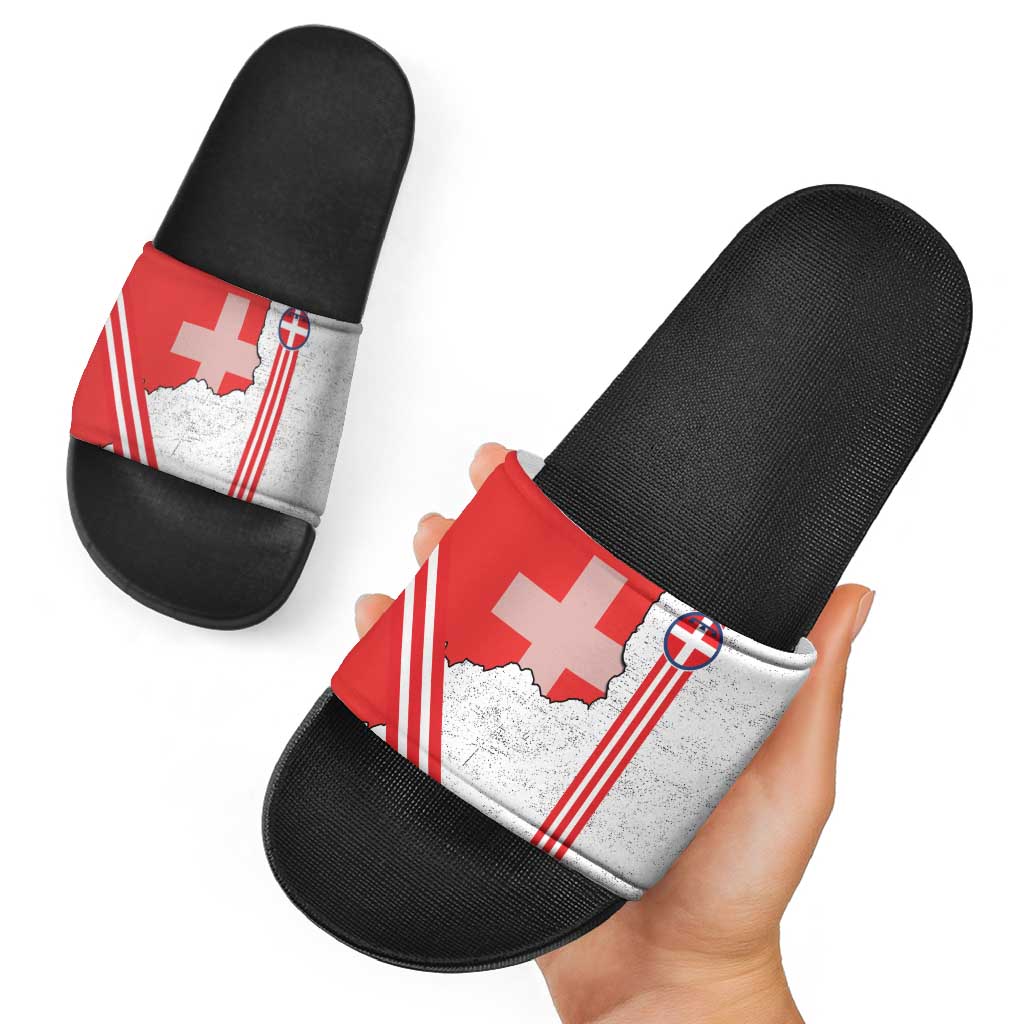 Italy Piedmont Slide Sandals Map With Flag Style LT19